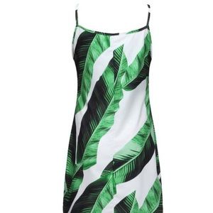 🏝 Palm Leaf print summer dress Small
